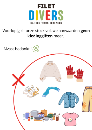 Geen kledinggiften meer Geen kledinggiften meer